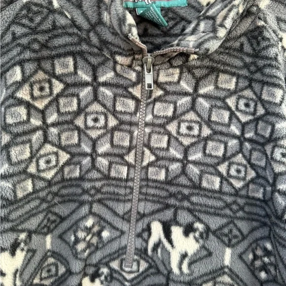 Big Dogs Unisex Dog Fair Isle Print 1/4 Fleece Zip Up Size Small Grey - Picture 4 of 4